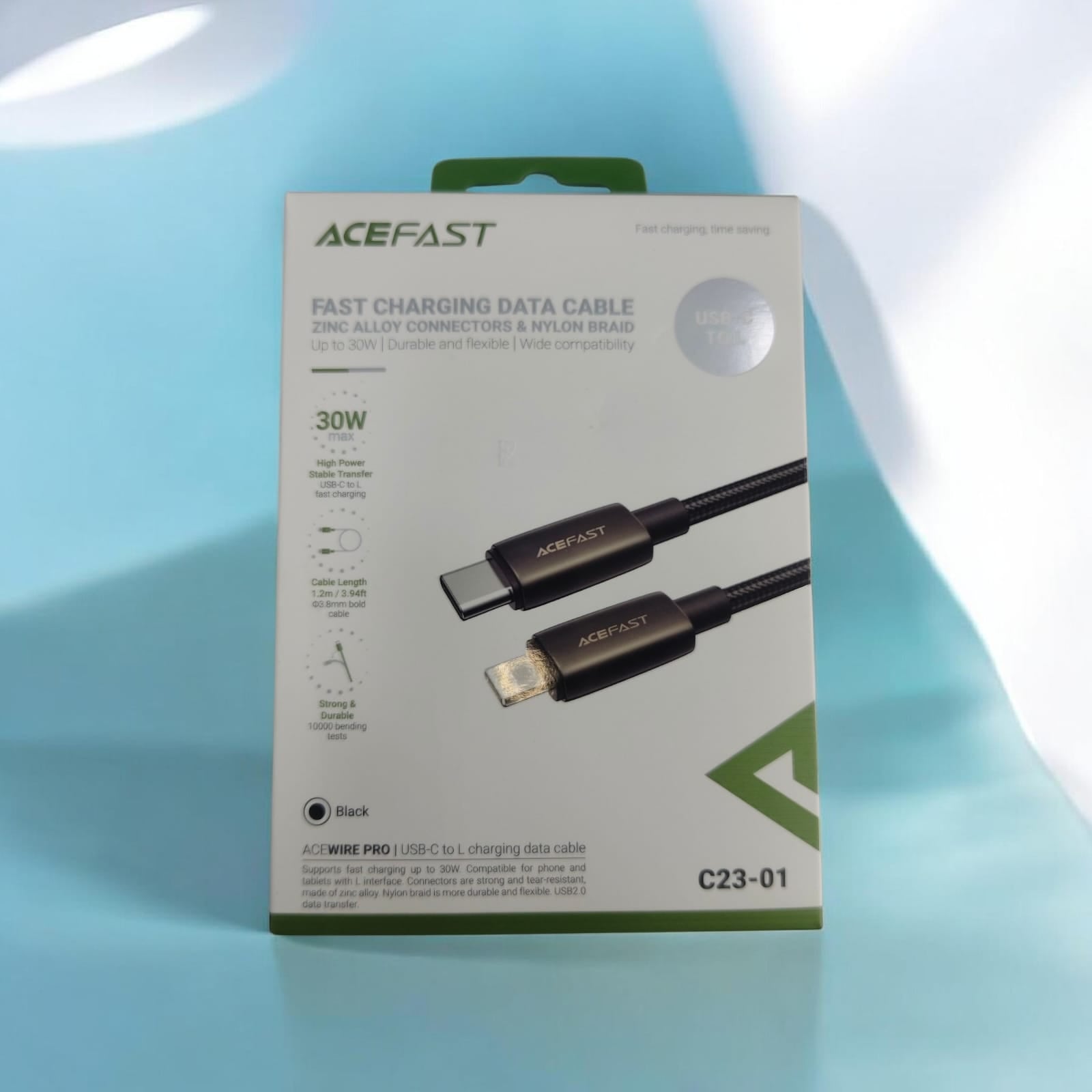 Acefast C23-01 Acewire Pro USB-C to Lightning Fast Charging Cable 30W – Black